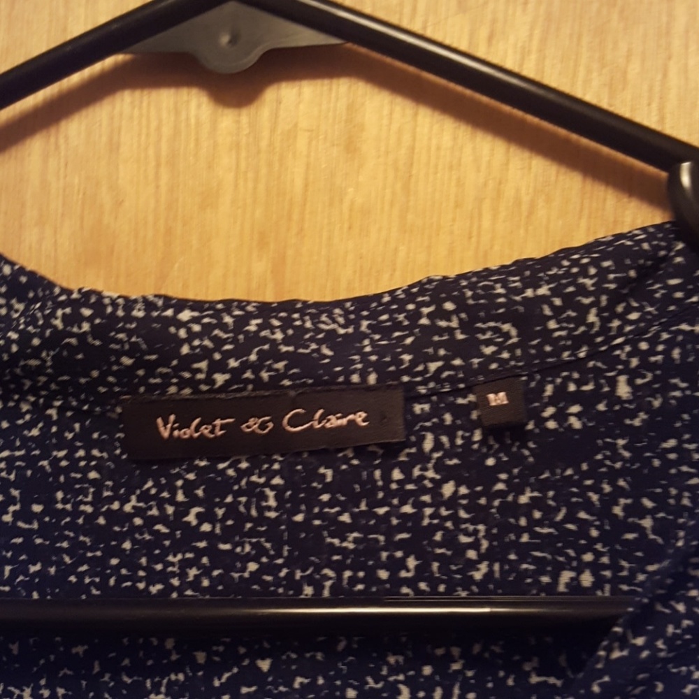 Navy blue patterned blouse